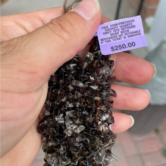 Fine, semi-precious smokey quartz necklace - Picture 2 of 3